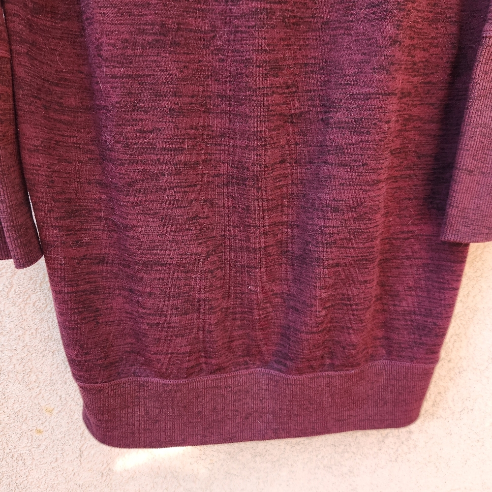 ATHLETA Women's Sport It Sweater Dress Medium Cowl Neck Burgundy Comfort - Picture 11 of 13